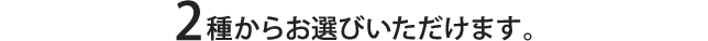 2種からお選びいただけます。