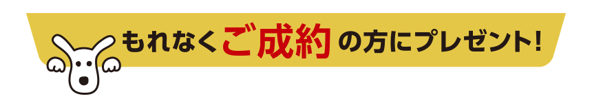 もれなくご成約の方にプレゼント!
